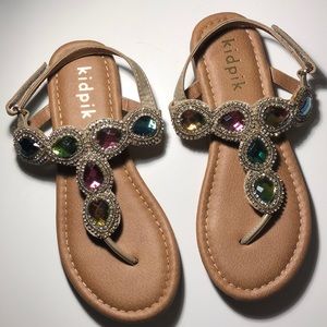 Kidpik multicolored jeweled sandals